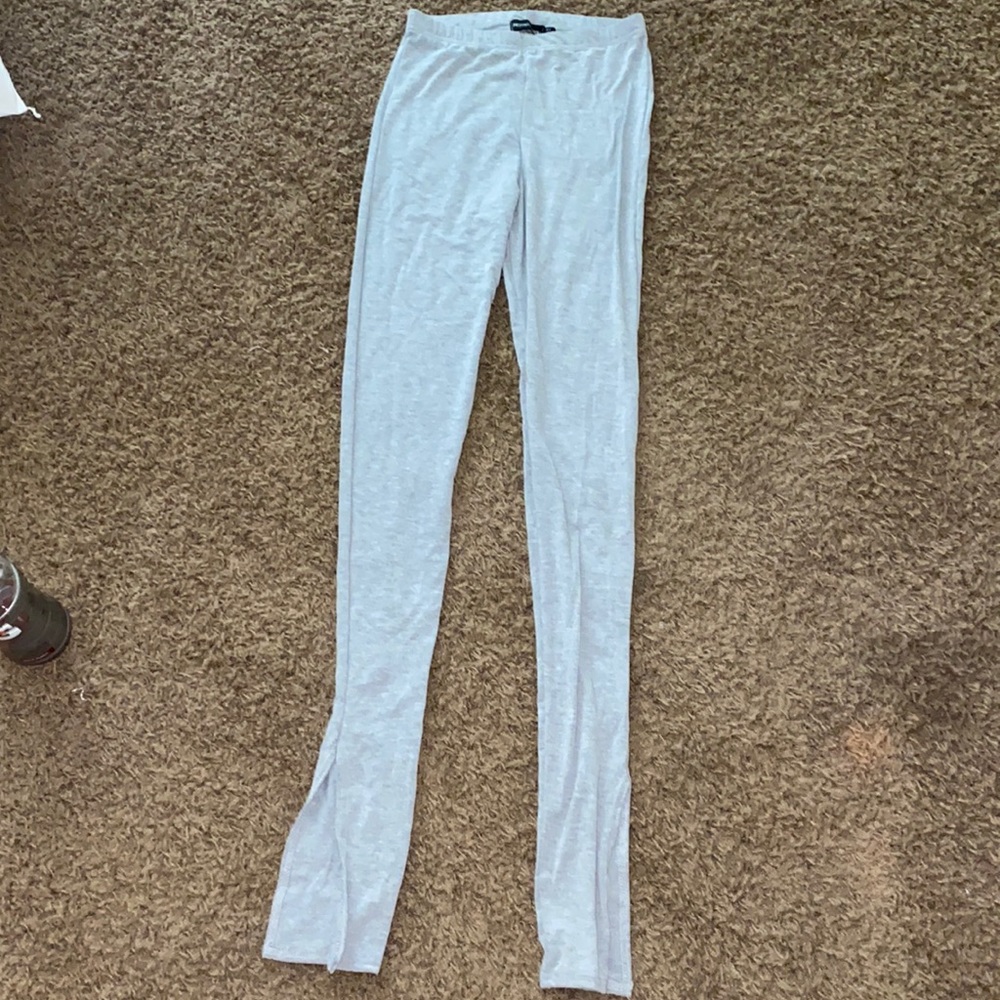 GREY MARL BASIC JERSEY SPLIT HEM//SIZE 4